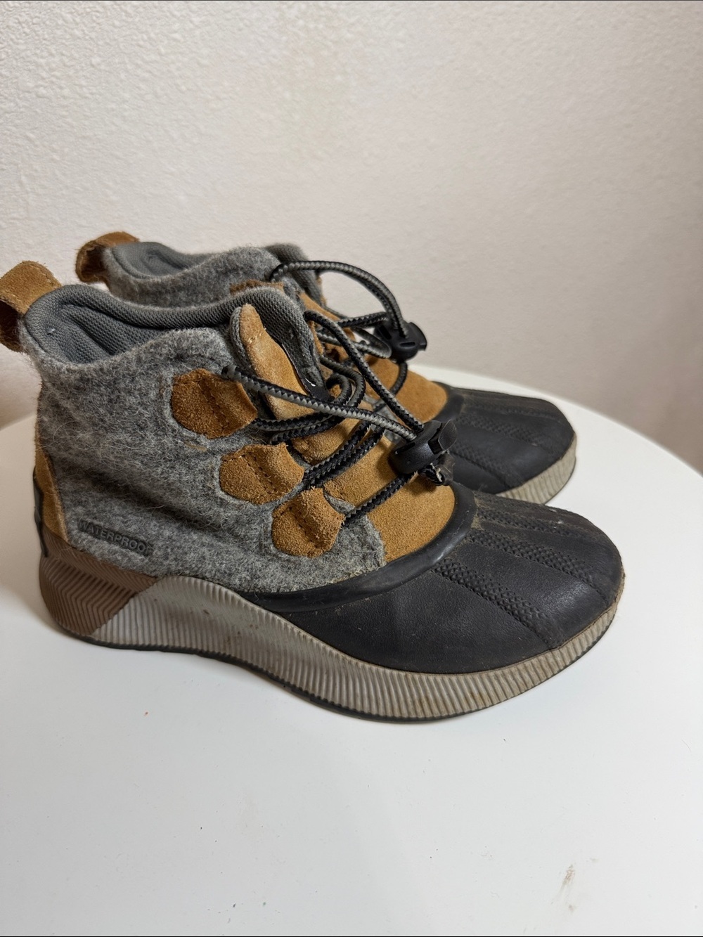 Sorel Kids Gray and Brown Waterproof Winter Boots